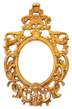 Altın süslü oval çerçeve