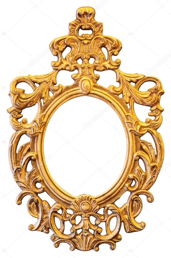 Gold ornate oval frame