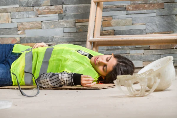Woman in accident at workplace — Stock Photo, Image