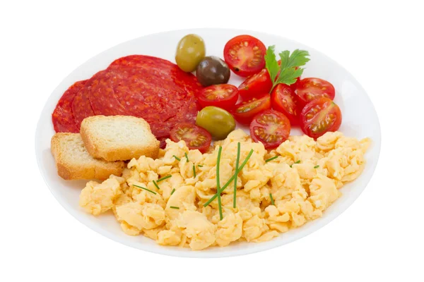 Scrambles eieren met tomaat — Stockfoto