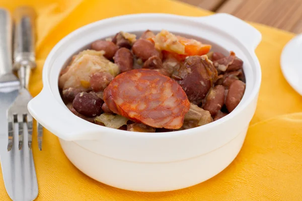 Sausages and beans stew — Stock Photo, Image
