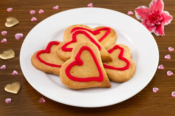 Galletas en la placa blanca — Foto de Stock