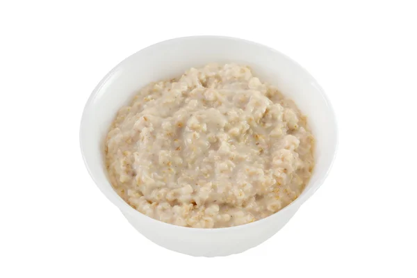 Porridge dans le bol en fond blanc — Photo