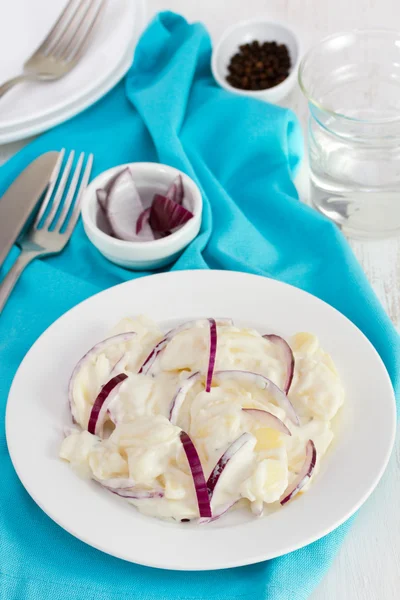 Grönsakssallad med potatis och lök — Stockfoto