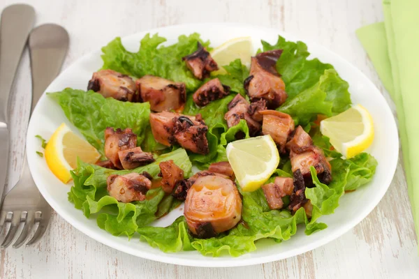 Salad with octopus on the plate — Stock Photo, Image