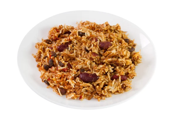 Fasola z mięsa i ryżu — Zdjęcie stockowe
