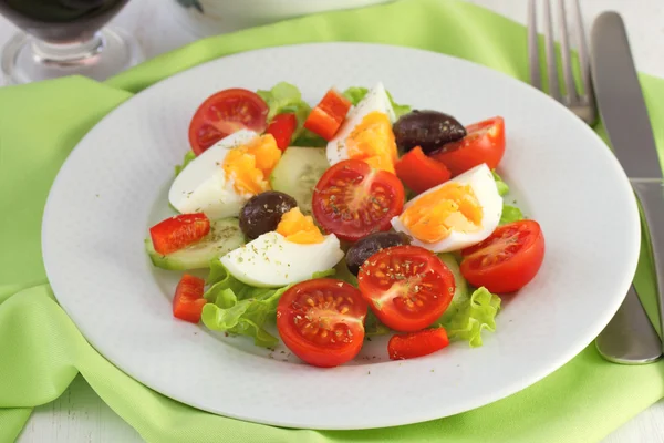 Salad with boiled egg — Stock Photo, Image