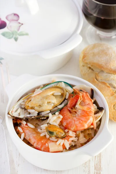 Rice with seafood — Stock Photo, Image