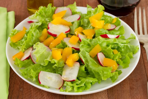 Vegetable salad on the white plate — Stock Photo, Image