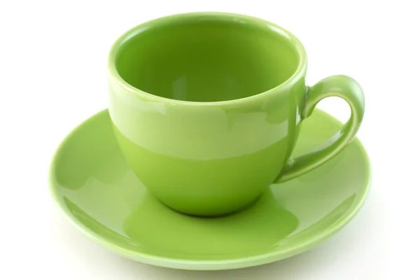 Grüne Keramiktasse — Stockfoto