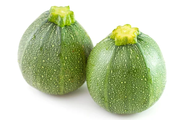 Two zucchini on white background — Stock Photo, Image