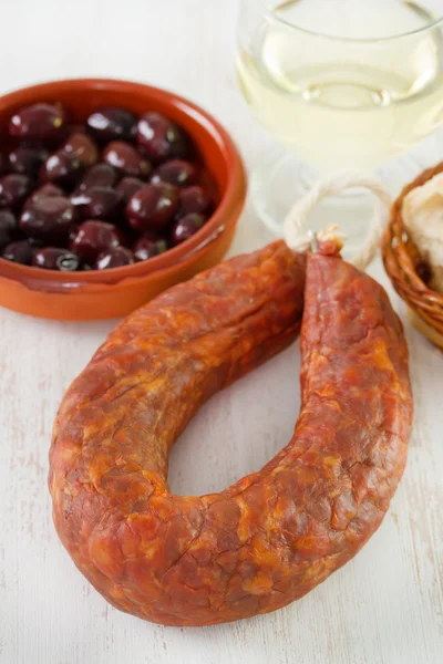 Saucisse aux olives et au vin — Photo