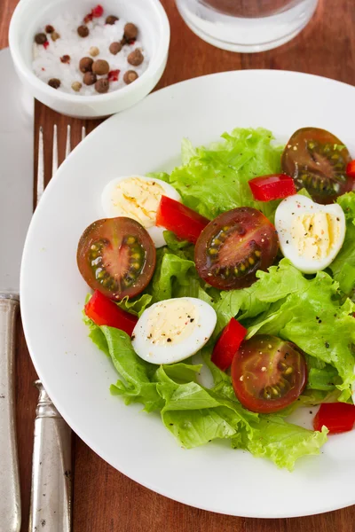 Ensalada en el plato blanco —  Fotos de Stock