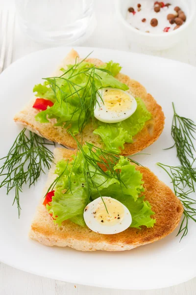 Sandwich with eggs — Stock Photo, Image