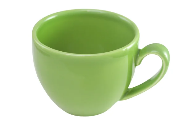 Taza verde sobre fondo blanco — Foto de Stock