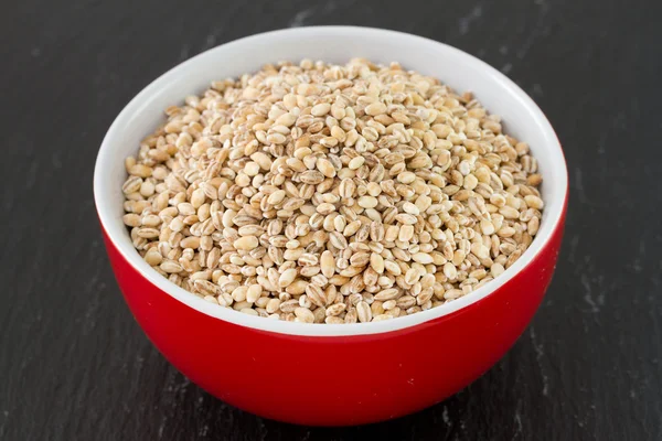 Pearl barley in bowl — Stock Photo, Image