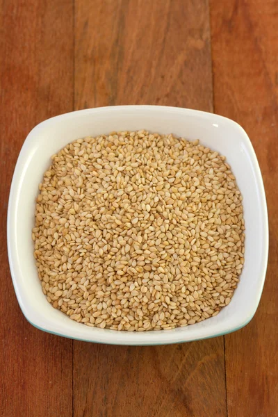 Sesame in dish — Stock Photo, Image
