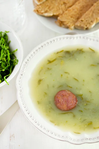 Суп з ковбасою — стокове фото