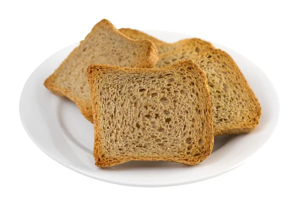 Toasts on white plate — Stock Photo, Image