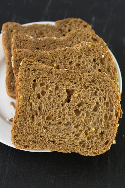 Bread on plate — Stock Photo, Image