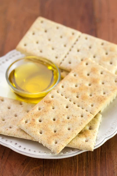 Toasts with olive oil — Stock Photo, Image