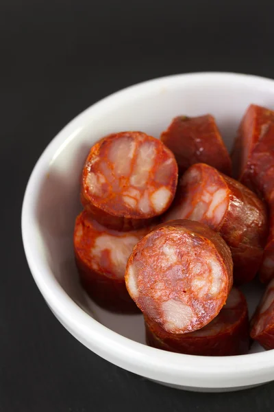 Chourico in bowl — Stock Photo, Image