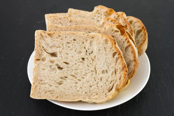 Pane su piatto — Foto Stock