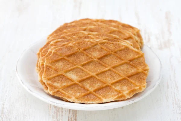 Waffles in white plate — Stock Photo, Image