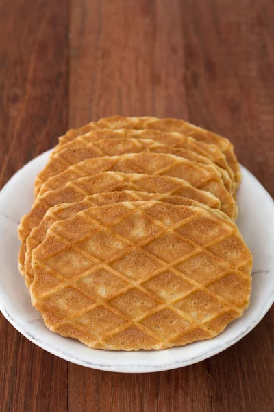 Waffles in white plate — Stock Photo, Image