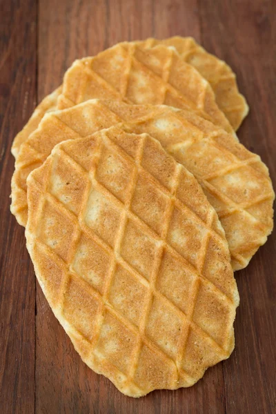 Waffles on brown background — Stock Photo, Image