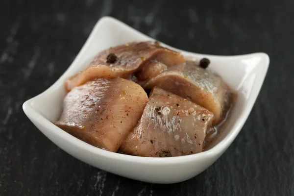 Herring in white dish — Stock Photo, Image