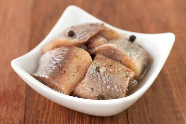 Herring in white dish — Stock Photo, Image