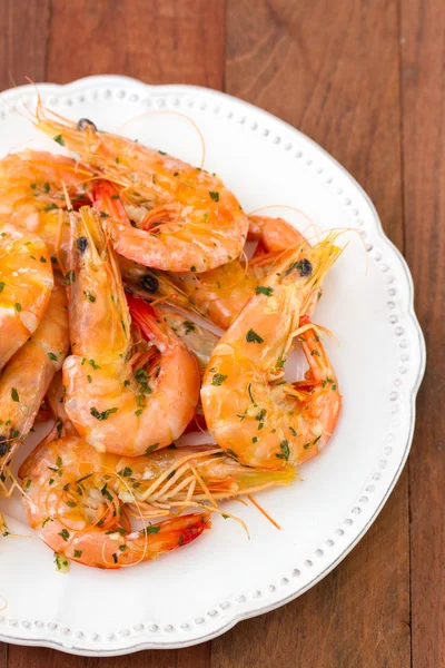 Shrimps on plate — Stock Photo, Image