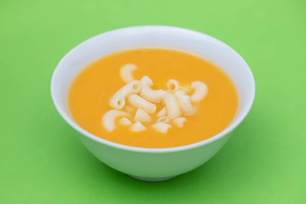 Vegetable Soup Pasta White Bowl — Stok Foto