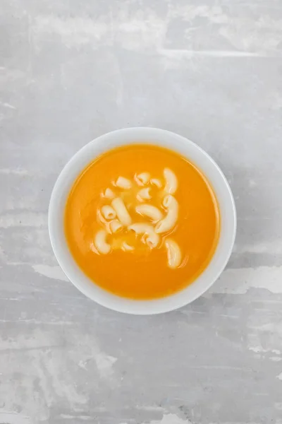 Vegetable Soup Pasta White Bowl — Stock Photo, Image