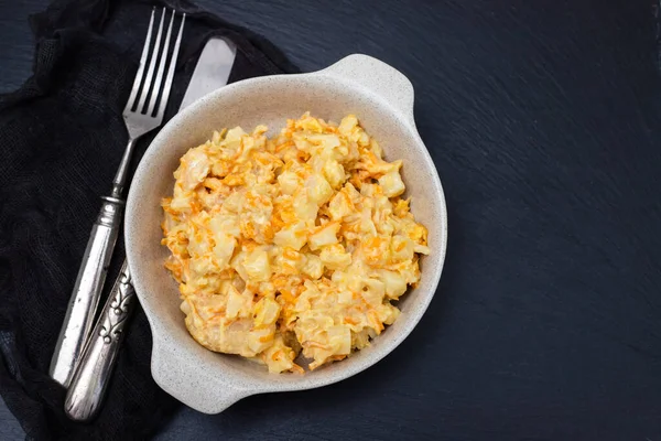 Typical Portuguese Dish Bacalhau Espiritual Cod Fish Wtih Vegetables Bowl — Foto Stock