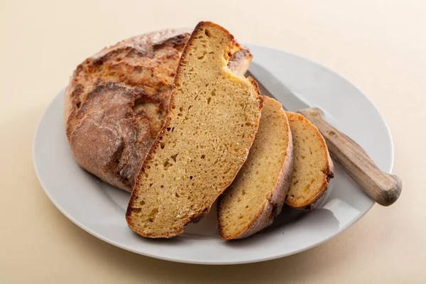 Cornbread Bread Containing Cornmeal Corn Flour Portuguese Corn Bread Broa — Stock Photo, Image