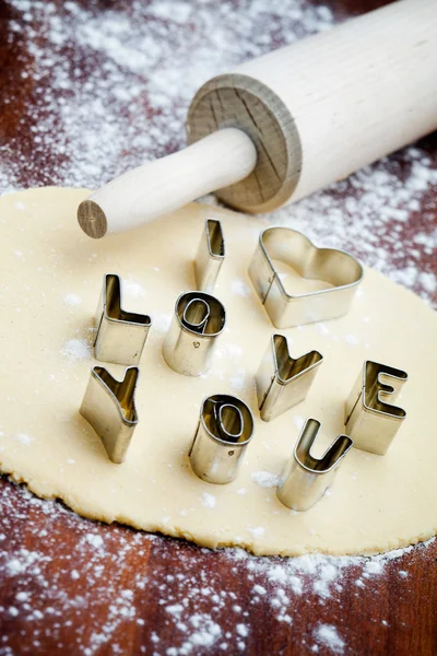 Liefde cookie cutter — Stockfoto