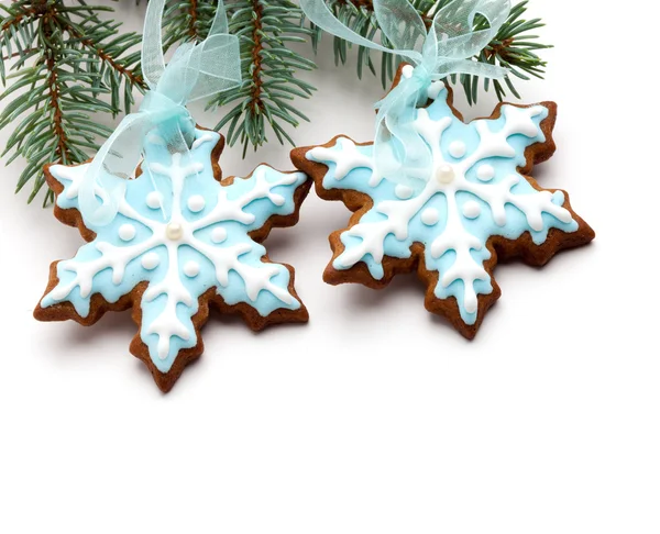 Biscuits au pain d'épice au flocon de neige — Photo