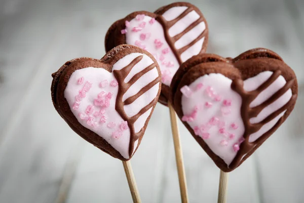 Valentine biscoito pops — Fotografia de Stock