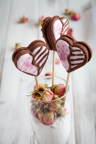 Valentine biscoito pops — Fotografia de Stock