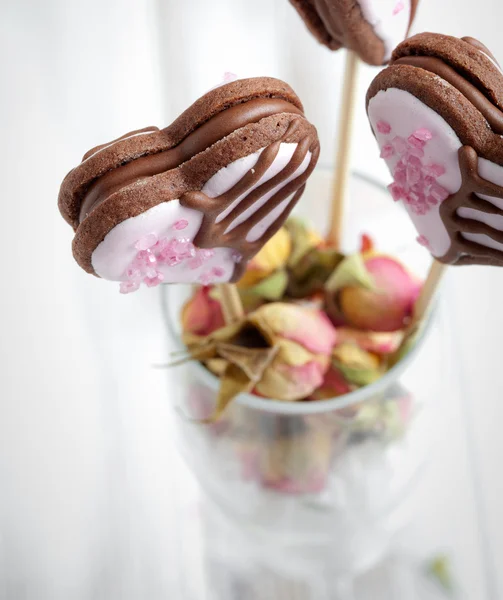 Valentine cookie pops — Stock Photo, Image