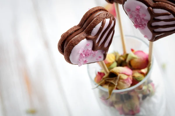 Valentine cookie pop — Stock fotografie