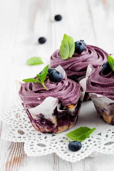 Blueberry cupcakes — Stockfoto