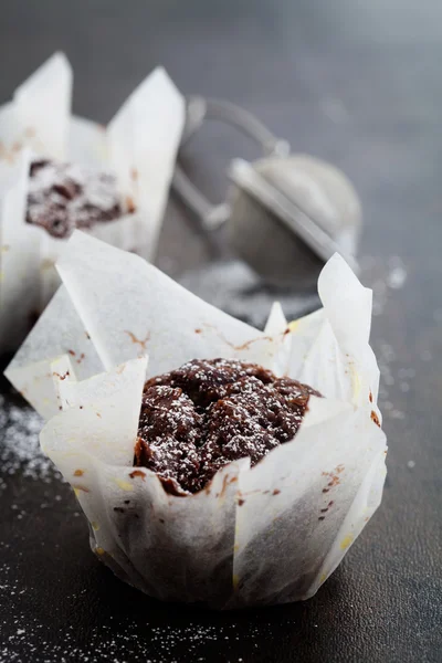 Chocolade muffin Rechtenvrije Stockfoto's