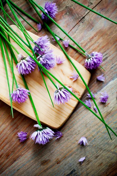 Taze çiçek chives bir avuç — Stok fotoğraf