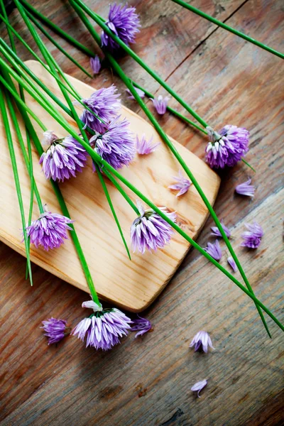 Bunch of fresh flower chives Stock Photo