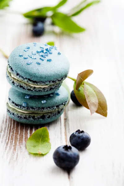 Macaroons de mirtilo — Fotografia de Stock