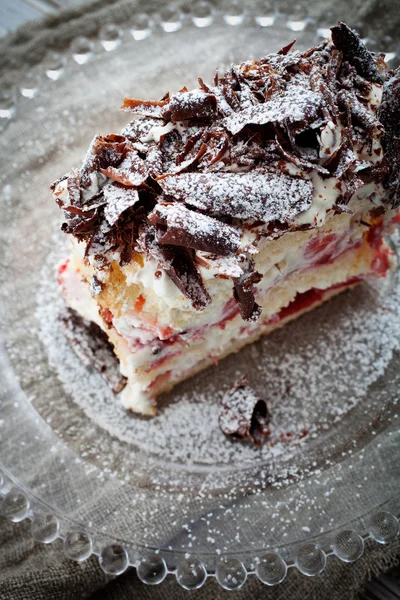 Stracciatella Çilekli pasta — Stok fotoğraf