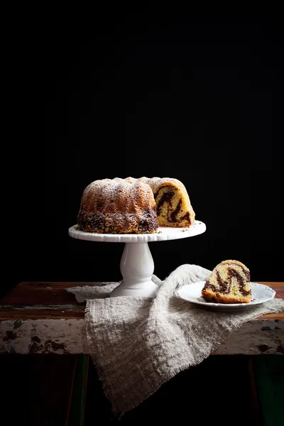 Mramor Péřovej koláč — Stock fotografie